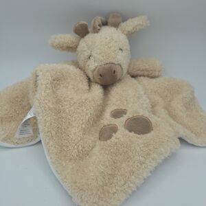 Carter's Cream and Brown Giraffe Lovey Plush Comfort Blanket